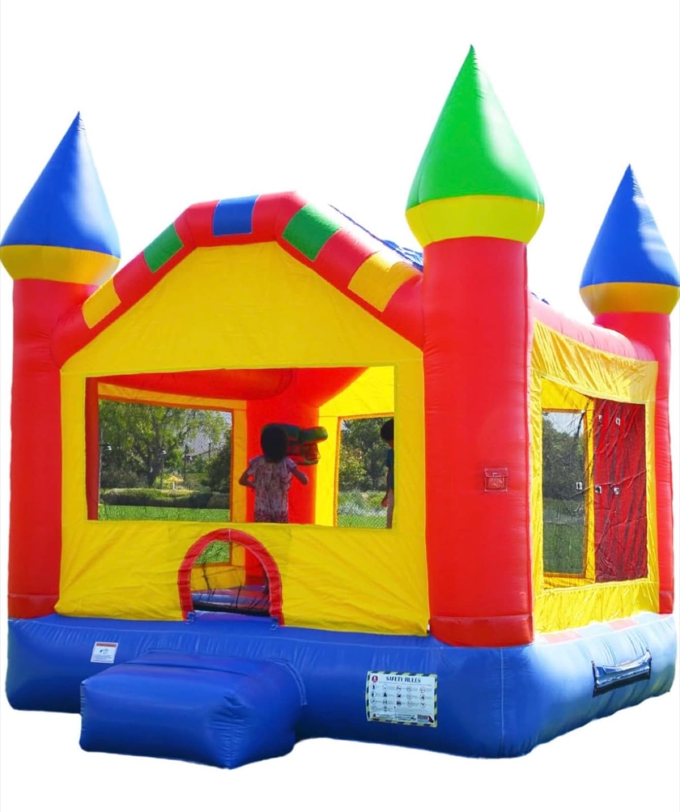 Castle bounce house ready for a party rental