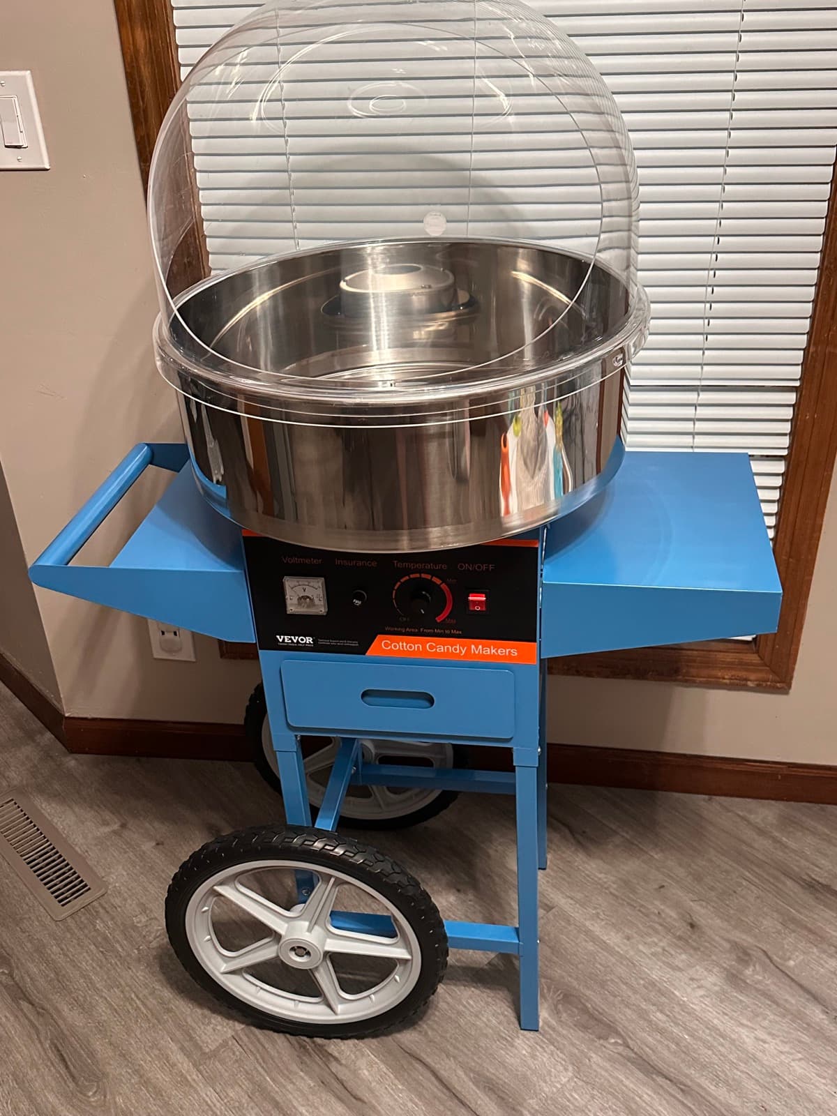 Blue VEVOR cotton candy machine rental for parties and events